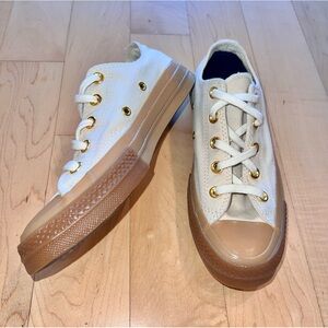 Converse Chuck Taylor All Star II Ox Sneakers With Gum Sole In Tan Canvas W6